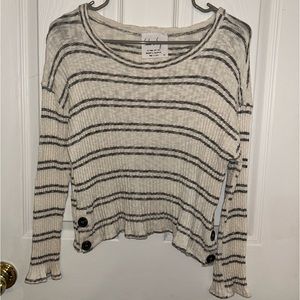 Lizard Thicket Striped Sweater with Button Sides